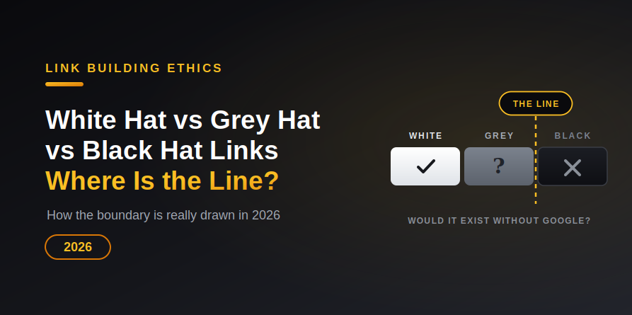 White Hat vs Grey Hat vs Black Hat Link Building: Where Is the Line in 2026?